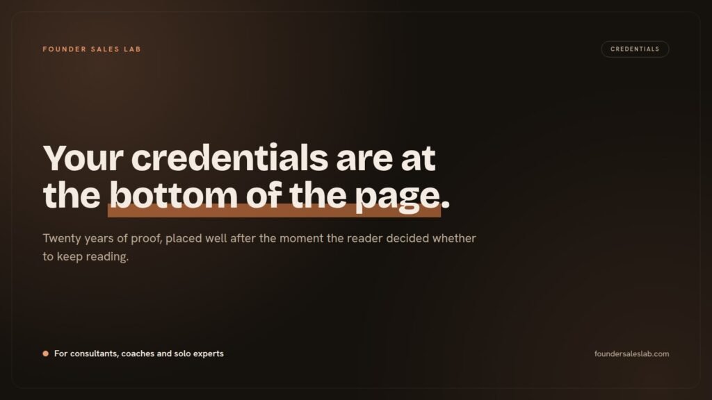 Dark banner with the heading "Your credentials are at the bottom of the page"