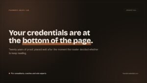 Dark banner with the heading "Your credentials are at the bottom of the page"